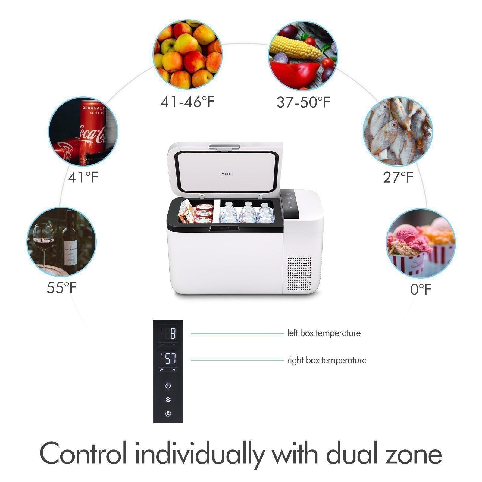 21QT GO20 Dual Zone 12V Car Fridge with Magnetic Power Bank | ICECO