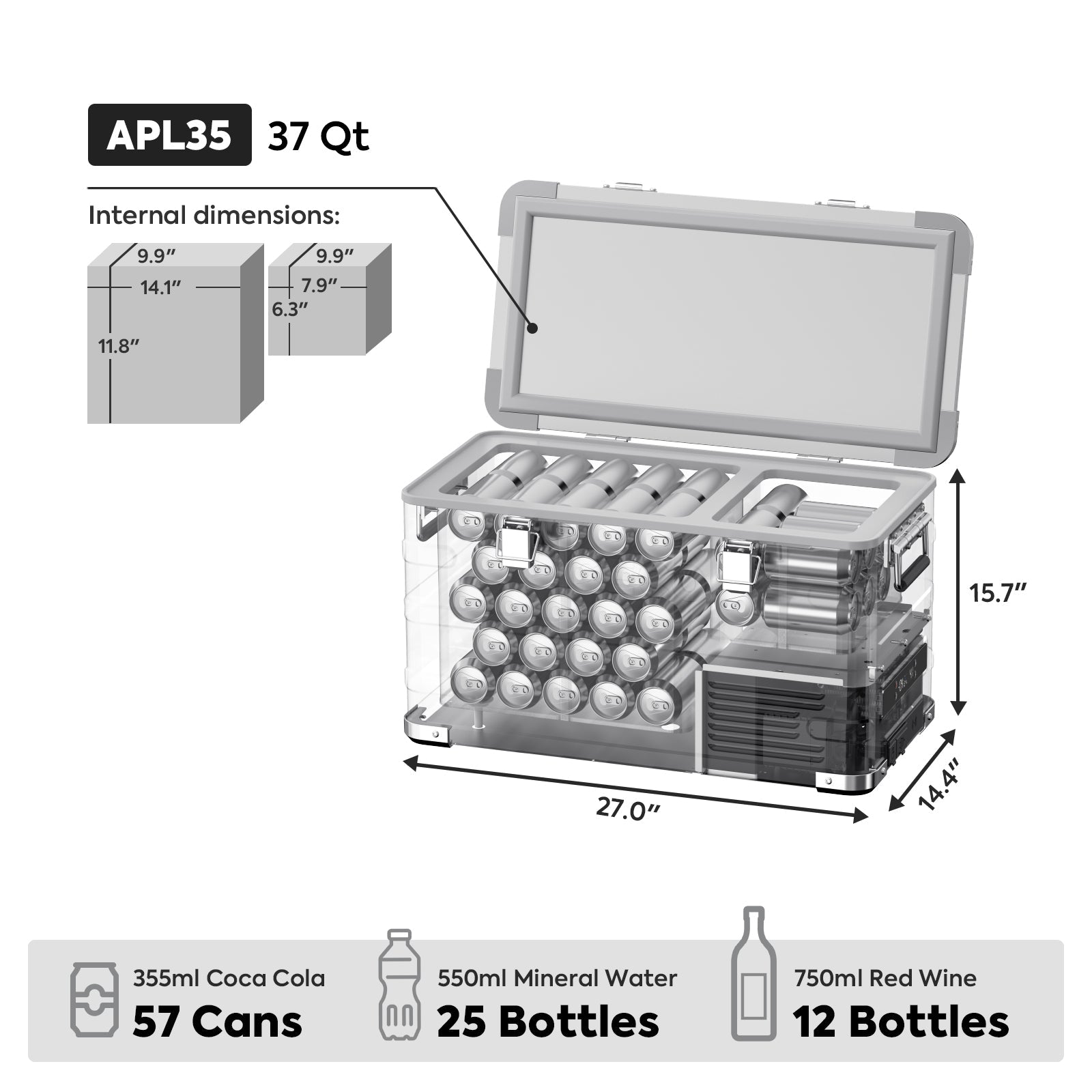 APL35 Ultra-light Dual Zone Aluminum Freezer with Battery | ICECO