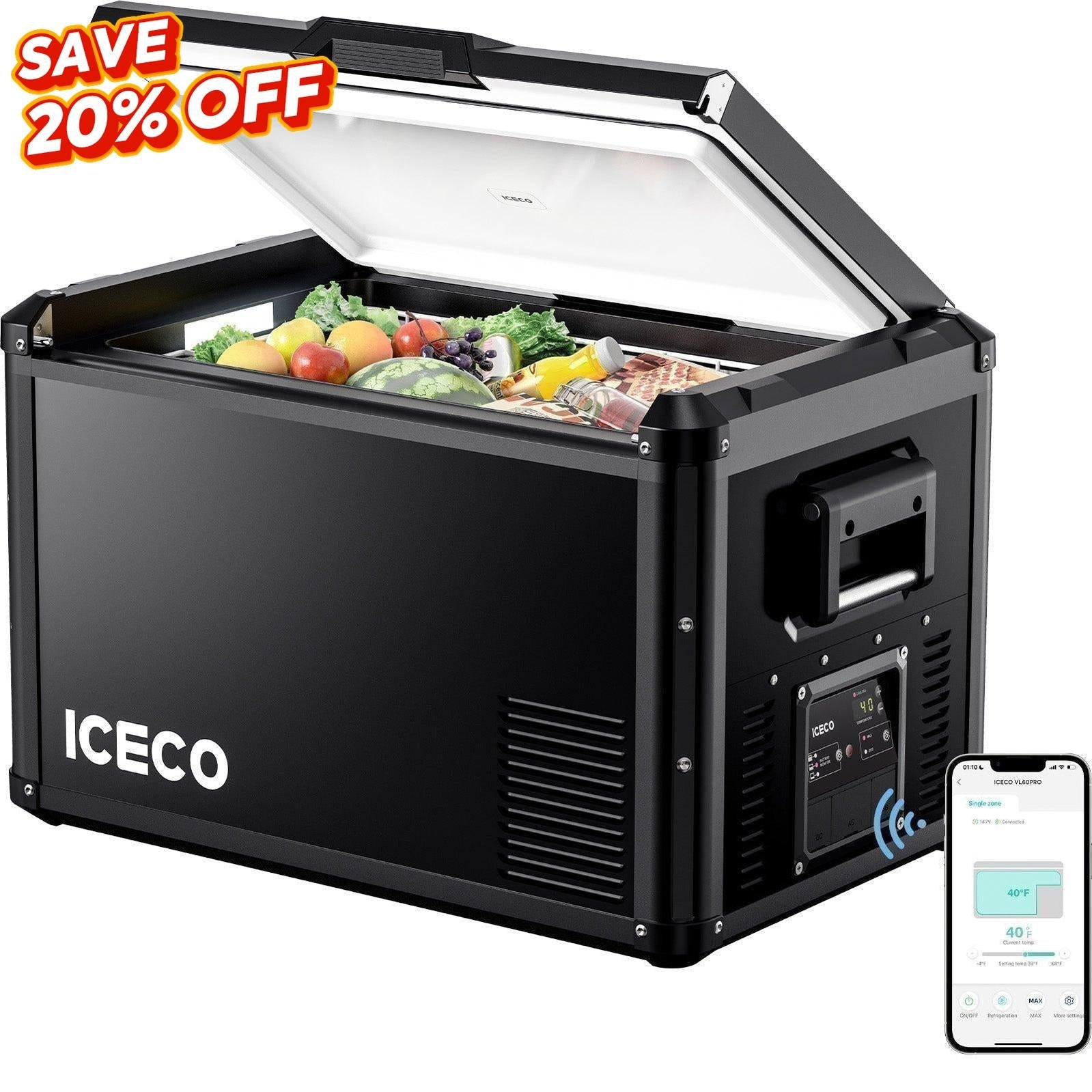47.5QT VL45ProS Single Zone Portable Fridge Freezer with Slide Mount | ICECO