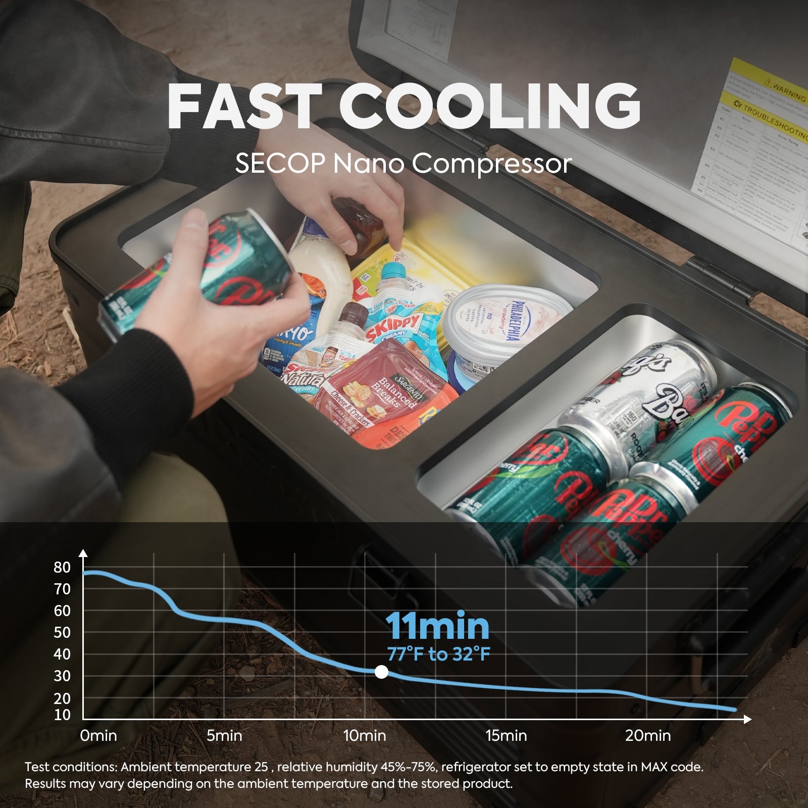 21QT APL20 Black Single Zone Aluminum Freezer With Magnetic Power Bank | ICECO