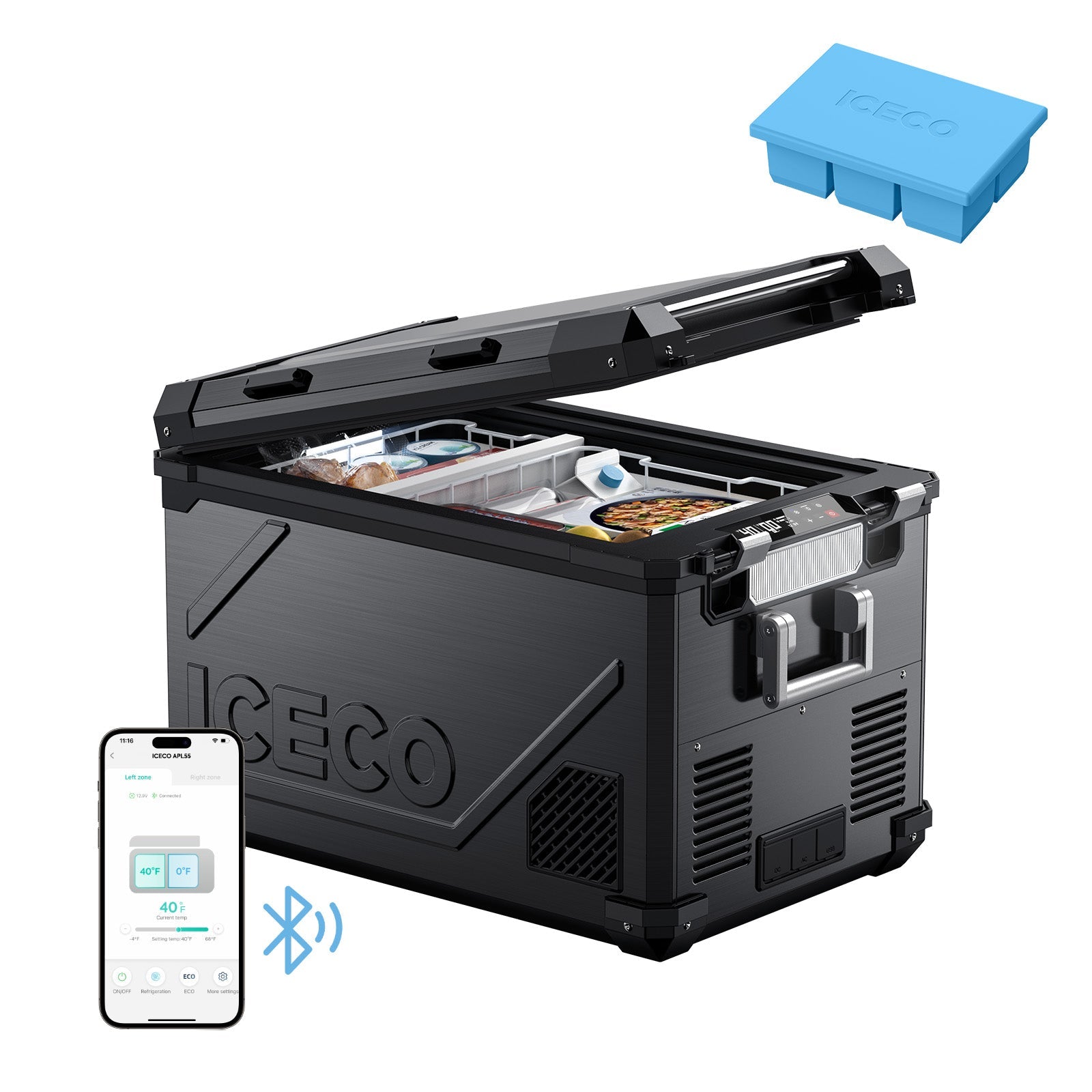 58QT APL55 Dual Zone 12 Volt Fridge With Ice Tray | ICECO