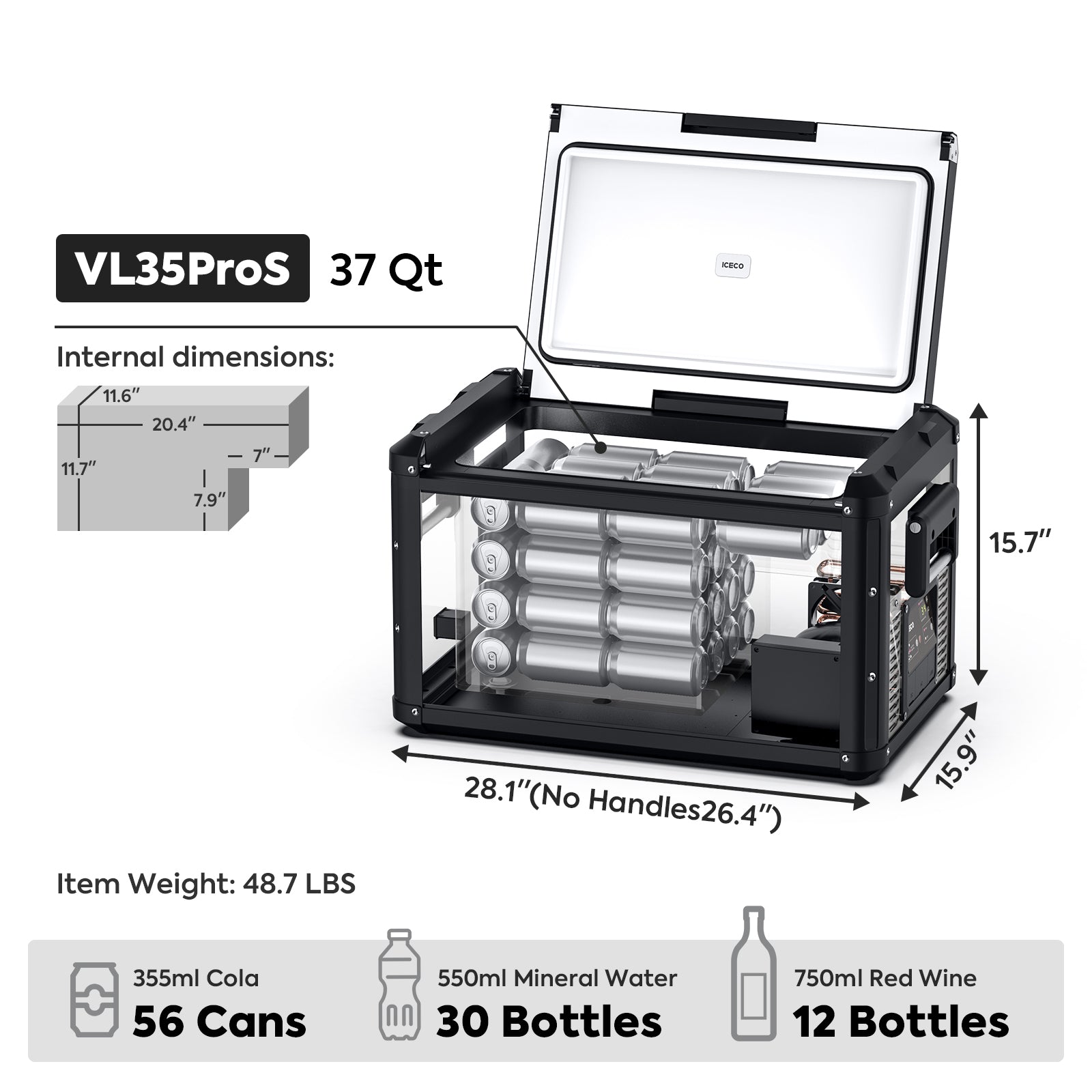 37QT VL35ProS Single Zone Portable Fridge Freezer | ICECO