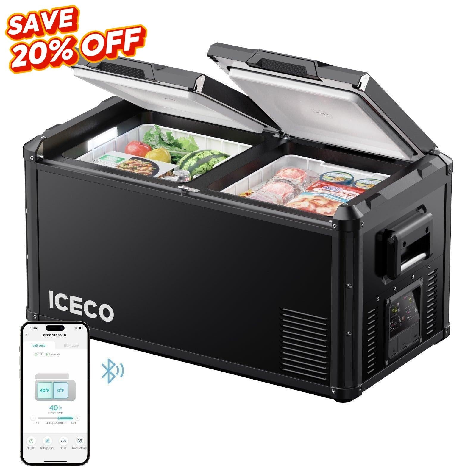 79.2QT VL75ProD 12V Heavy Duty Fridge Freezer With Ice Tray| ICECO