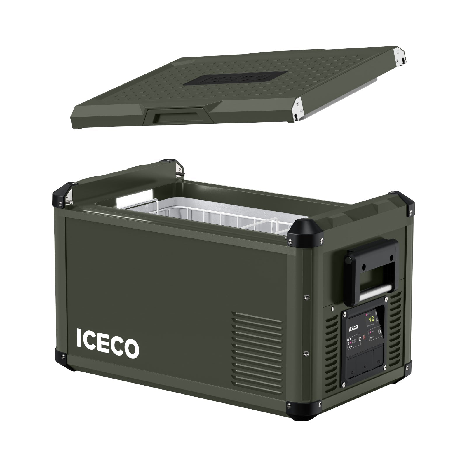 NEW!37QT VL35ProS Olive 12V Metal Single Zone Fridge Freezer | ICECO