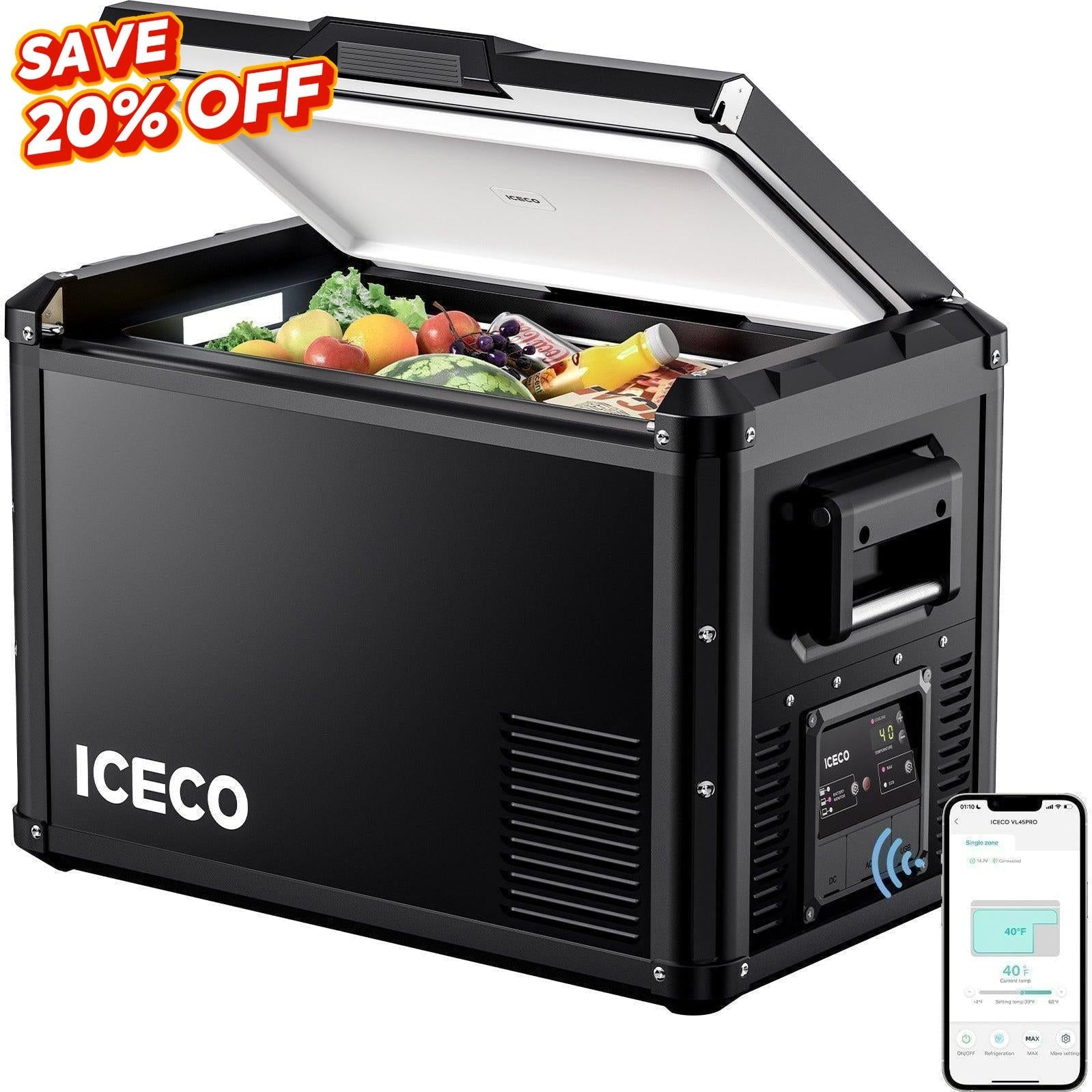 63.4QT VL60ProS With Cover Portable Fridge Electric Cooler | ICECO