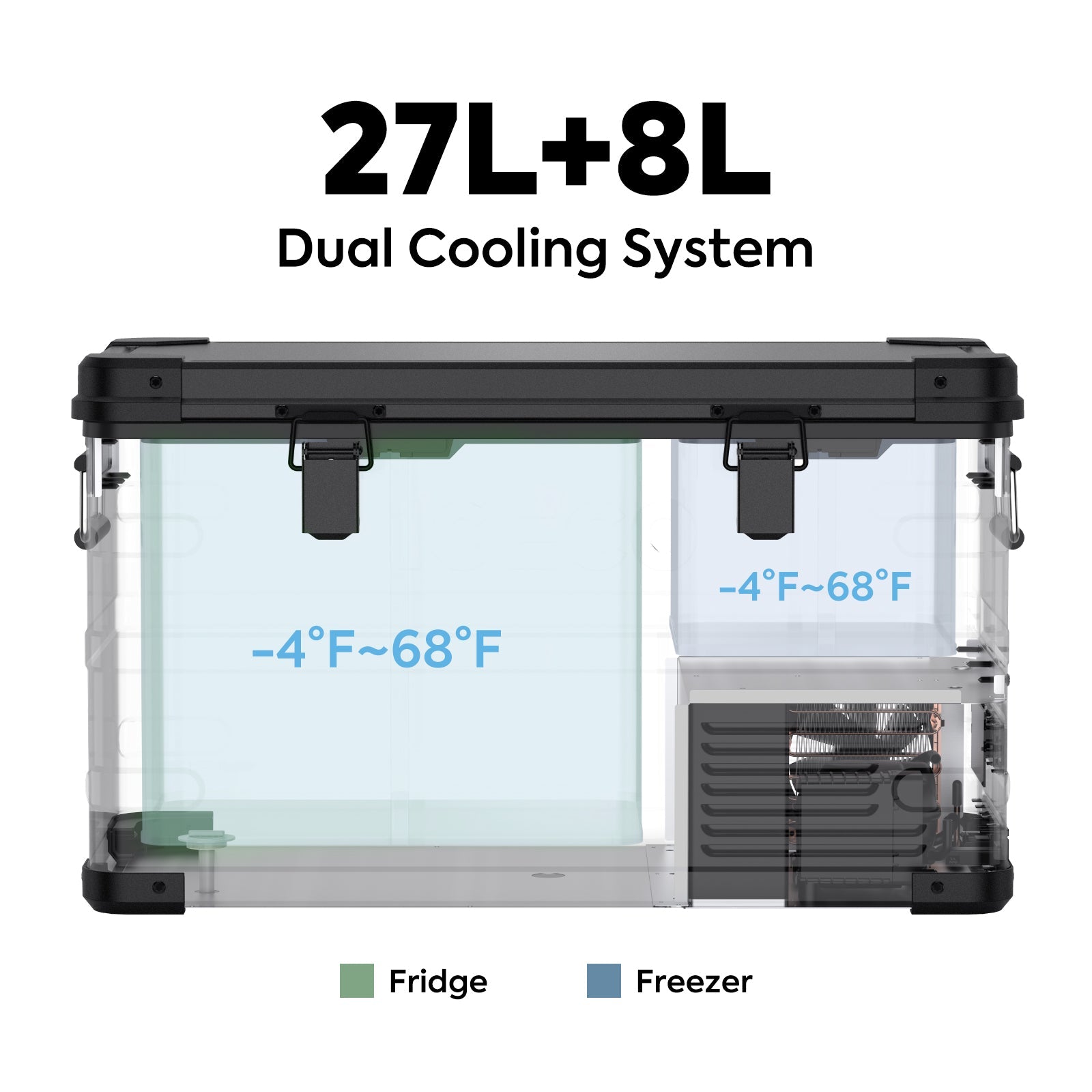 37QT APL35-Black Aluminum Freezer With Magnetic Power Bank | ICECO