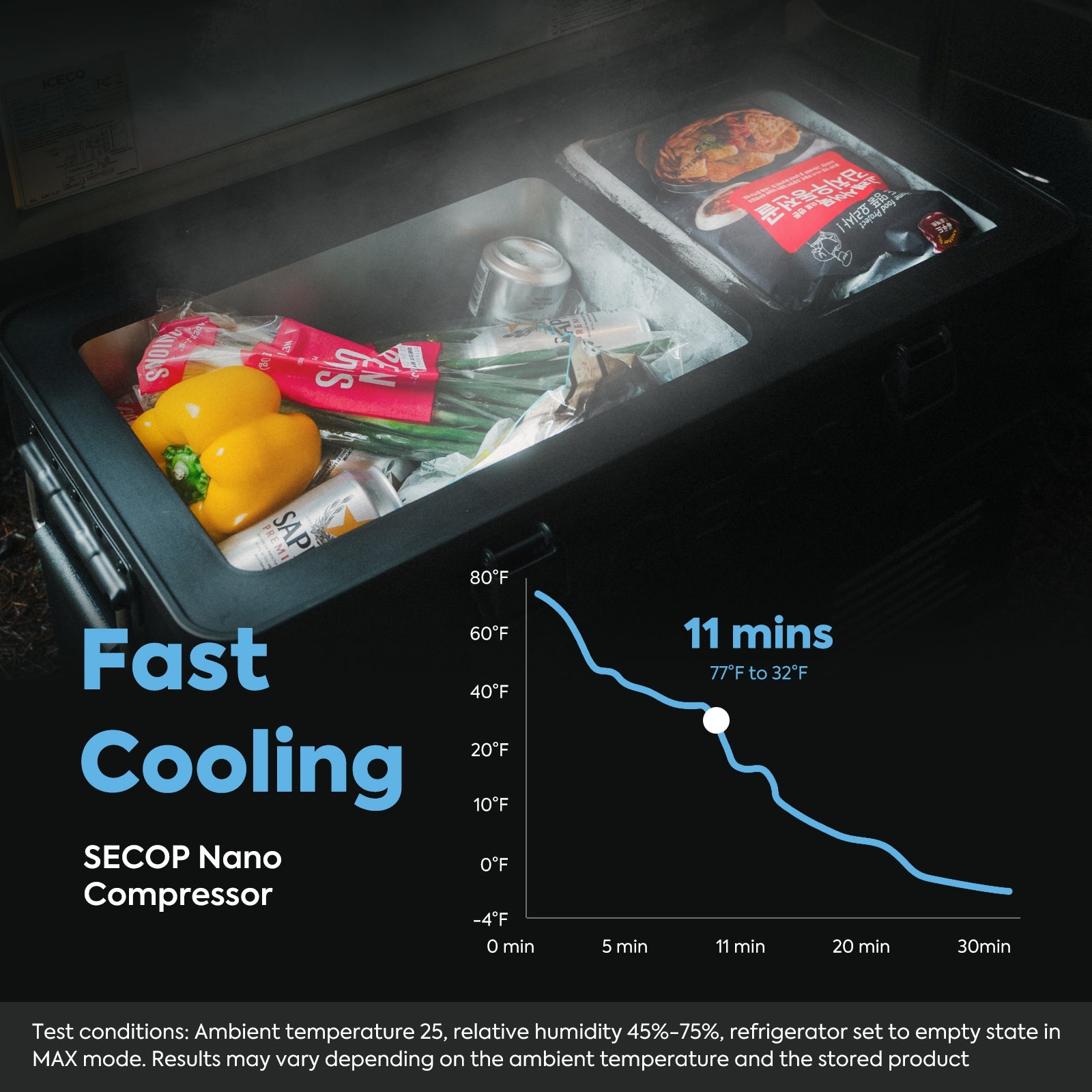 37QT APL35-Black Aluminum Freezer With Magnetic Power Bank | ICECO